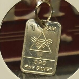 .999 Real Pure Silver Handmade Pendant All Seeing Eye w/925 Sterling silver Bail
